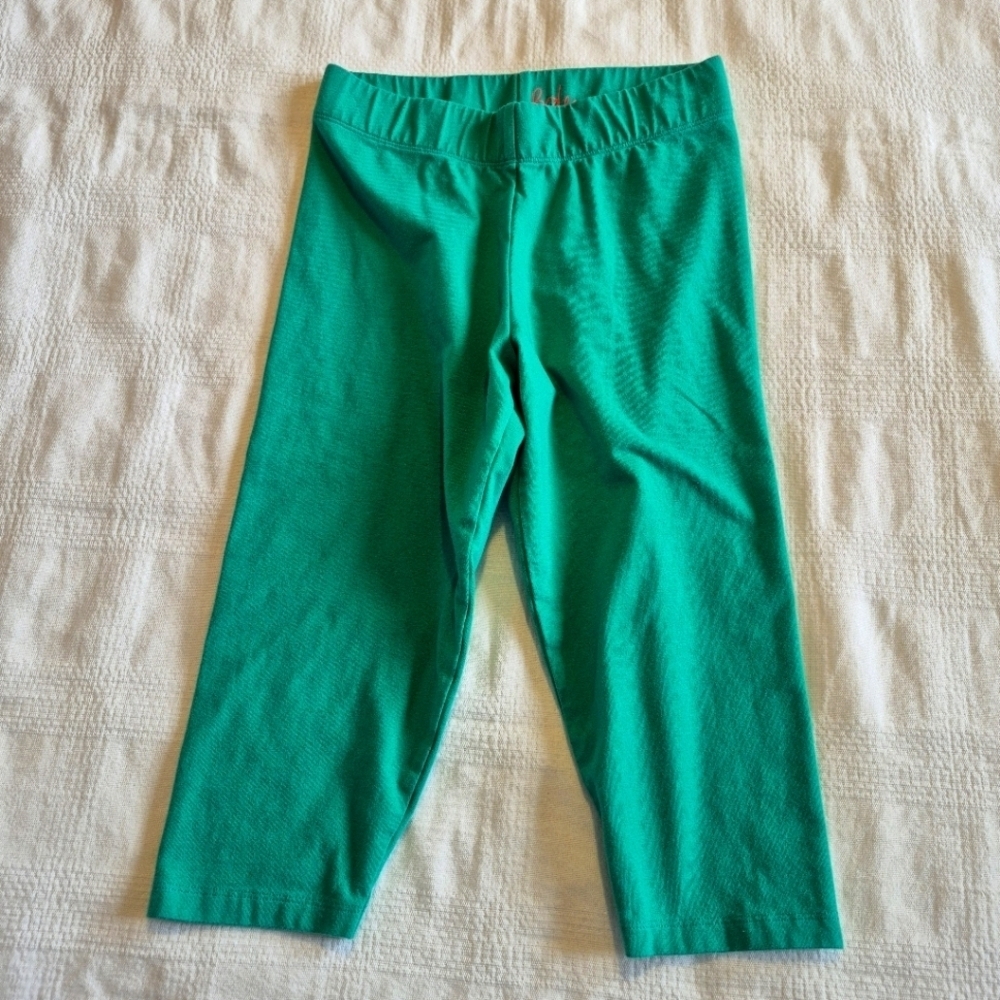 Mini Boden girls size 11-12 years green cropped leggings, vguc